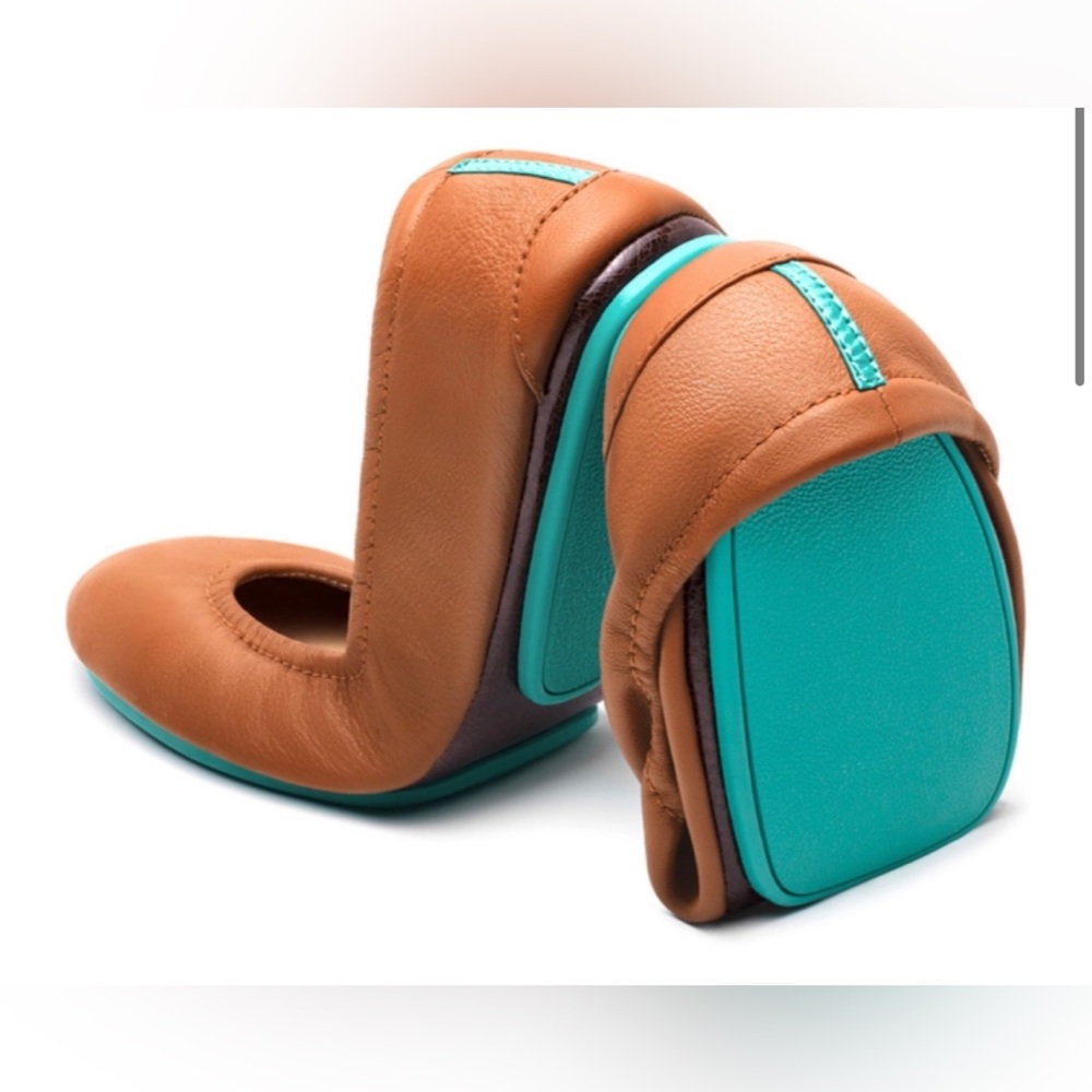 Chestnut Ballet Flats -  Leather Tieks size 8